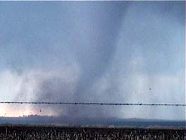 tornado destroying house