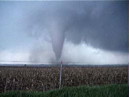 tornado wrapped in debris cloud