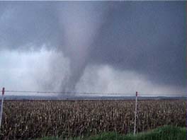 tornado passing through iowa corn field